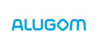 Logotipo de Alugom, fabricante de perfiles de aluminio para carpintería en Madrid.